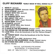 CD - Cliff Richard - 'Early Rock 'N' Roll Songs' Vol. 1