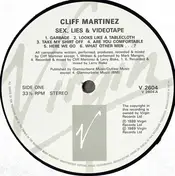 CLIFF MARTINEZ - Sex, Lies, And Videotape -  Original Motion Picture Soundtrack