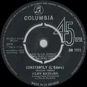 7inch Vinyl Single - Cliff Richard - Constantly (L'Edera)