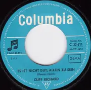 7inch Vinyl Single - Cliff Richard - Es Ist Nicht Gut, Allein Zu Sein / Ein Sonntag Mit Marie (The Day I Met Marie)