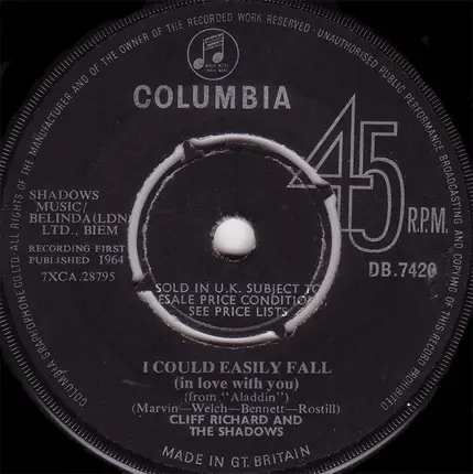 Cliff Richard & The Shadows - I Could Easily Fall (In Love With You)
