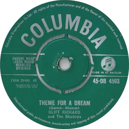 Cliff Richard & The Shadows - Theme For A Dream