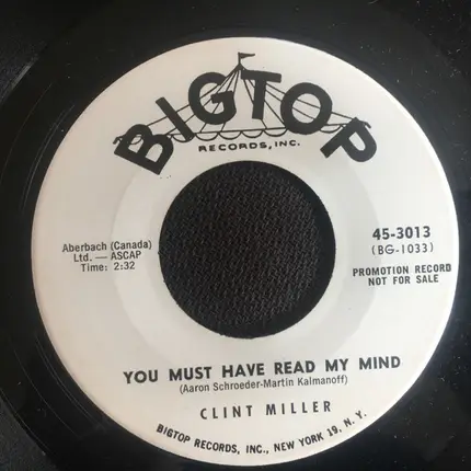 Clint Miller - Lonely Traveler / You Must Have Read My Mind