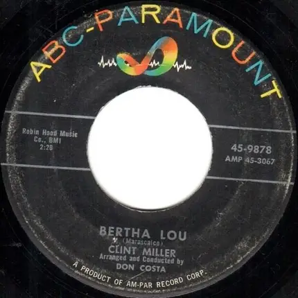 Clint Miller - Bertha Lou / Doggone It Baby, I'm In Love