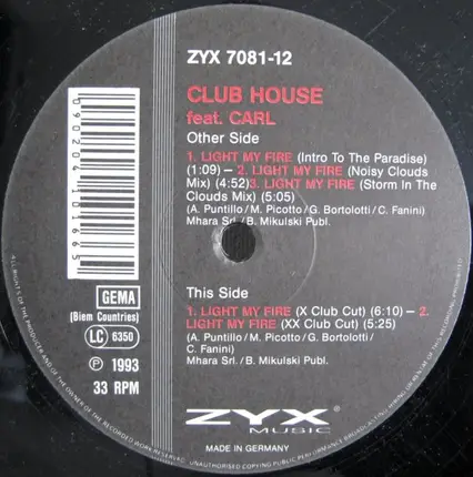 Club House, Carl Fanini - Light My Fire