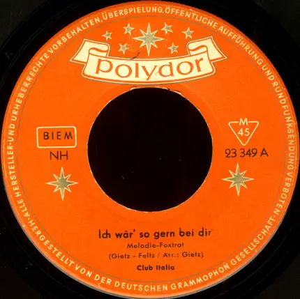 Club Italia / Club Indonesia - Ich Wär' So Gern Bei Dir / Adieu, Adieu, Du Mein Schönes Samoa