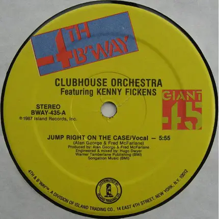 Clubhouse Orchestra Featuring Kenny Fickens - Jump Right on the Case