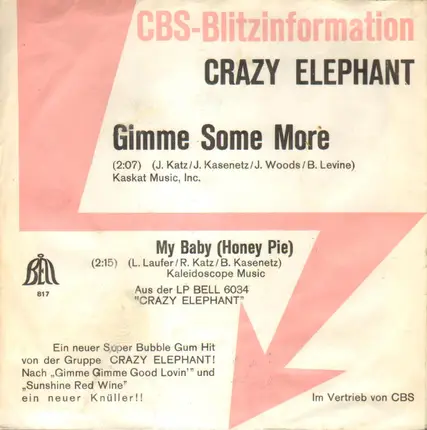 Crazy Elephant - Gimme Some More / My Baby