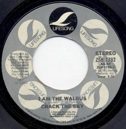 Crack The Sky - I Am The Walrus / Lighten Up McGraw