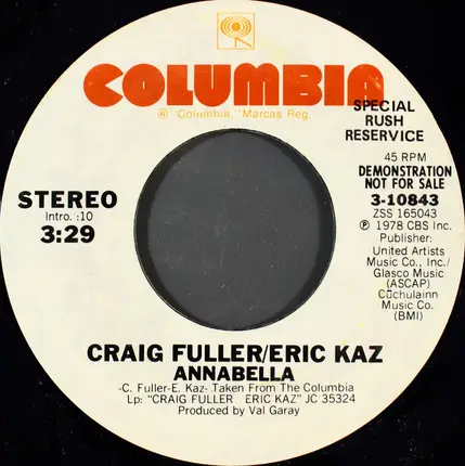 Craig Fuller / Eric Kaz - Annabella