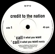 12inch Vinyl Single - Credit To The Nation - Call It What You Want