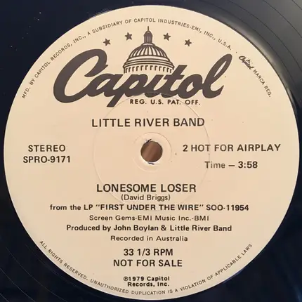 Crimson Tide / Little River Band - Reckless Love / Lonesome Loser