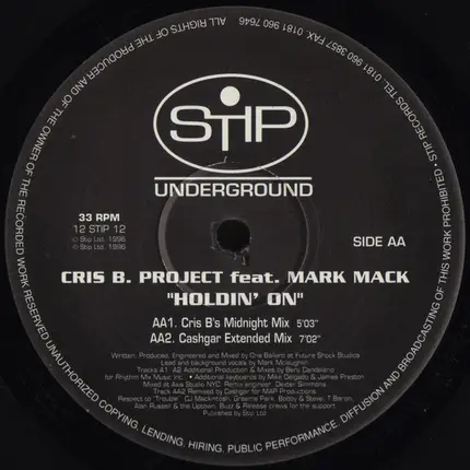 Cris B. Project Feat. Mark Mack - Holdin' On