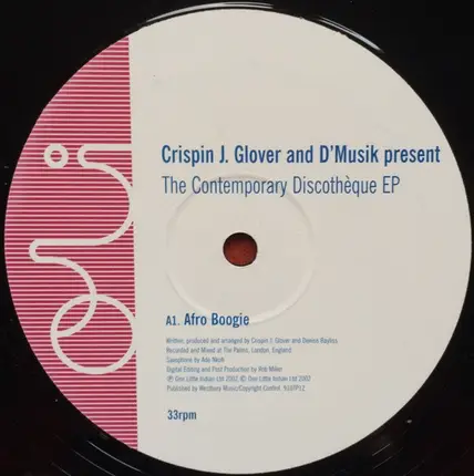 Crispin J. Glover And D'Musik - The Contemporary Discothèque EP