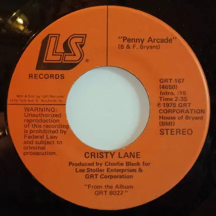 Cristy Lane - Penny Arcade / Somebody's Baby