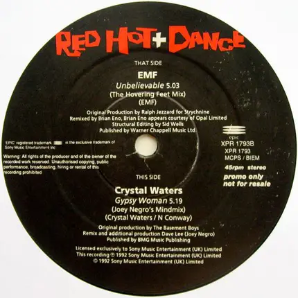 Crystal Waters / EMF - Gypsy Woman / Unbelievable