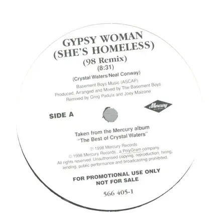 Crystal Waters - Gypsy Woman (She's Homeless) (98 Remix)