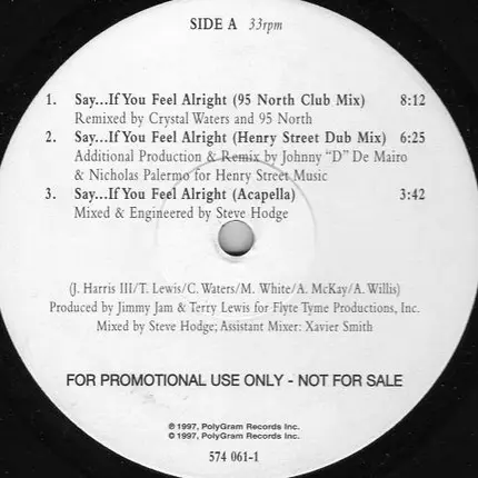 Crystal Waters - Say... If You Feel Alright