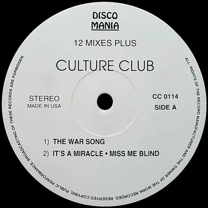 Culture Club - Collect - 12" Mixes Plus