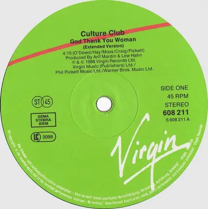 Culture Club - God Thank You Woman