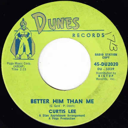 Curtis Lee - Better Him Than Me / Lonely Weekends