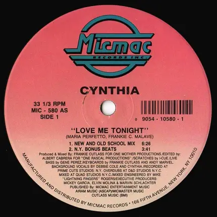 Cynthia - Love Me Tonight
