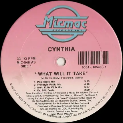 Cynthia - What Will It Take