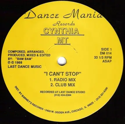 Cynthia M - I Can't Stop