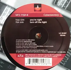 Cybersecrecy - You're Right / Turn Off The Light