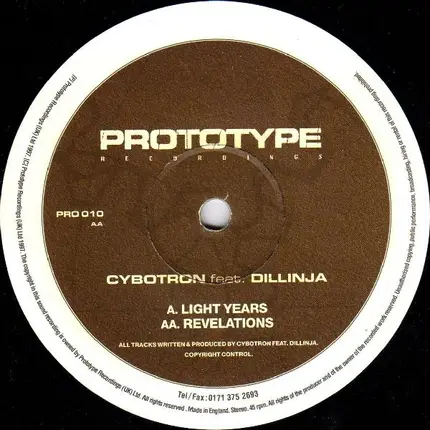 Cybotron Feat. Dillinja, Cybotron Featuring Dillinja - Light Years / Revelations