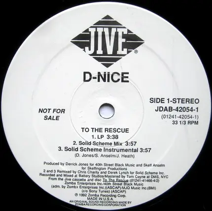 D-Nice - To The Rescue / Get In Touch With Me