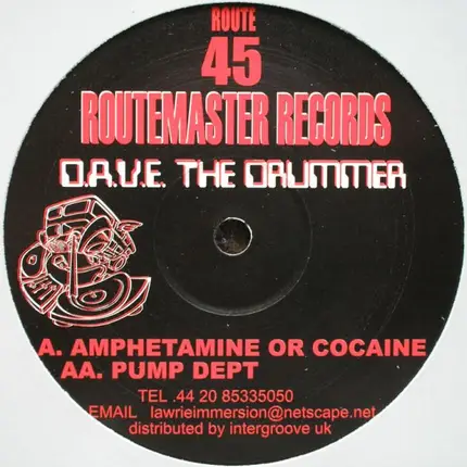 D.A.V.E. The Drummer - Amphetamine Or Cocaine / Pump Dept