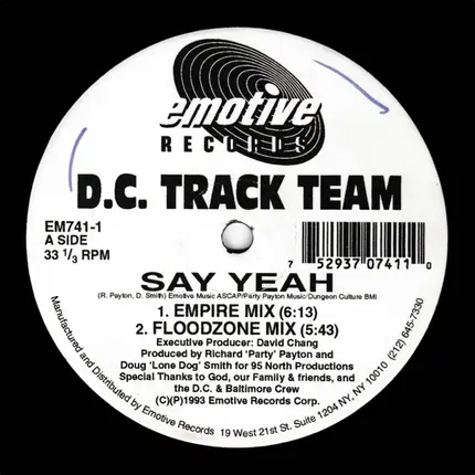 D.C. Track Team - Say Yeah / Pressure