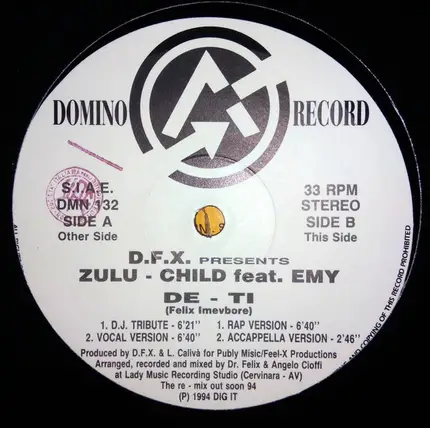 D.F.X. Presents Zulu-Child Feat. Emy - De-Ti