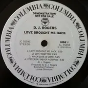 LP - D. J. Rogers - Love Brought Me Back - Promo