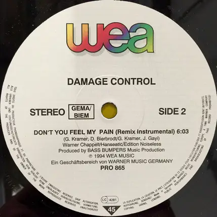 Damage Control - Don't You Feel My Pain (Remixes)