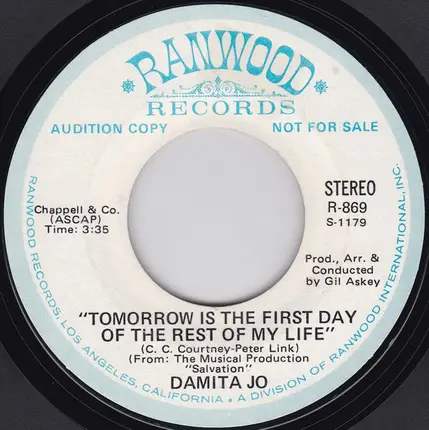 Damita Jo - Paint Me Loving You / Tomorrow Is The First Day Of The Rest Of My Life