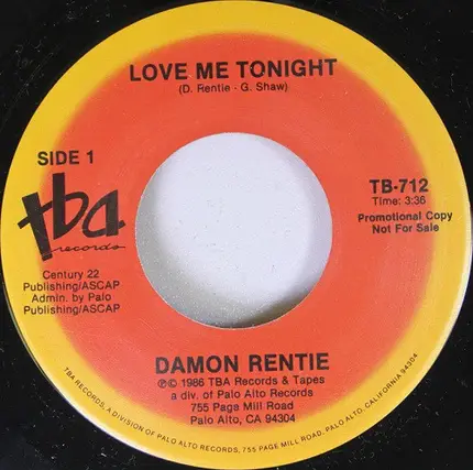 Damon Rentie - Love Me Tonight