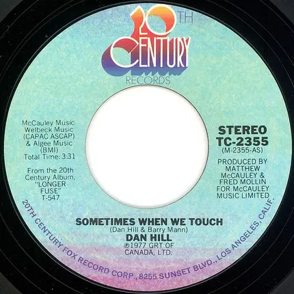 Dan Hill - Sometimes When We Touch