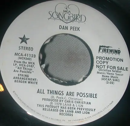 Dan Peek - All Things Are Possible