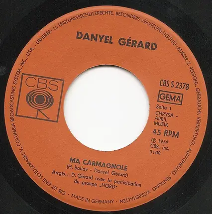 Danyel Gérard - Ma Carmagnole