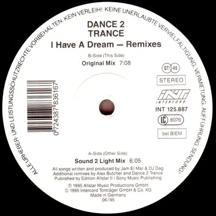 Dance 2 Trance - I Have A Dream (Remixes)