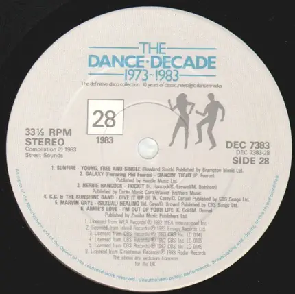 Dance Compilation - The Dance Decade 1973-1983