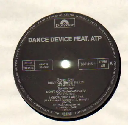 Dance Device - Don't Go