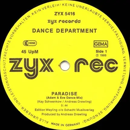 Dance Department - Paradise