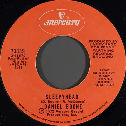 Daniel Boone - Annabelle / Sleepyhead