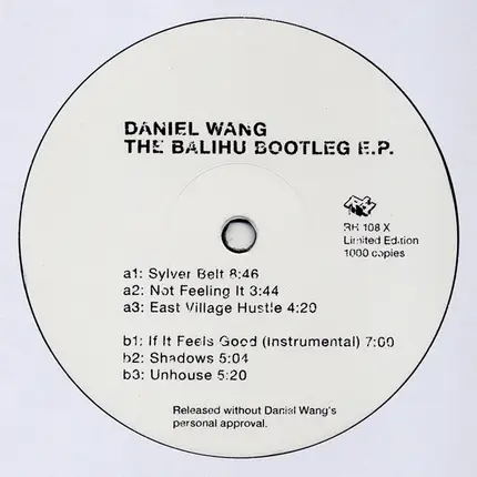 Daniel Wang - The Balihu Bootleg E.P.