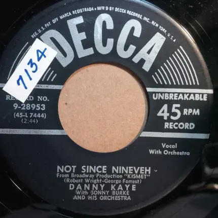 Danny Kaye And Sonny Burke And His Orchestra - Night Of My Nights / Not Since Ninevah