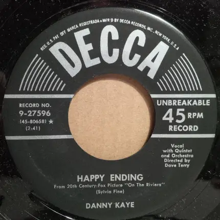 Danny Kaye - Rhythm Of A New Romance / Happy Ending