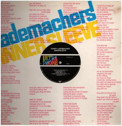 Danny Lademacher - Innersleeve